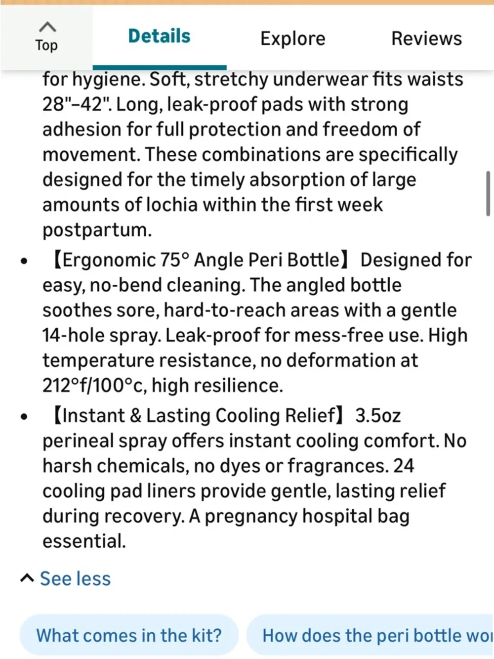 Zoqui Postpartum Essentials Recovery Kit - Brand New